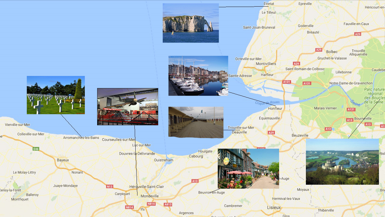 Carte touristique de Normandie